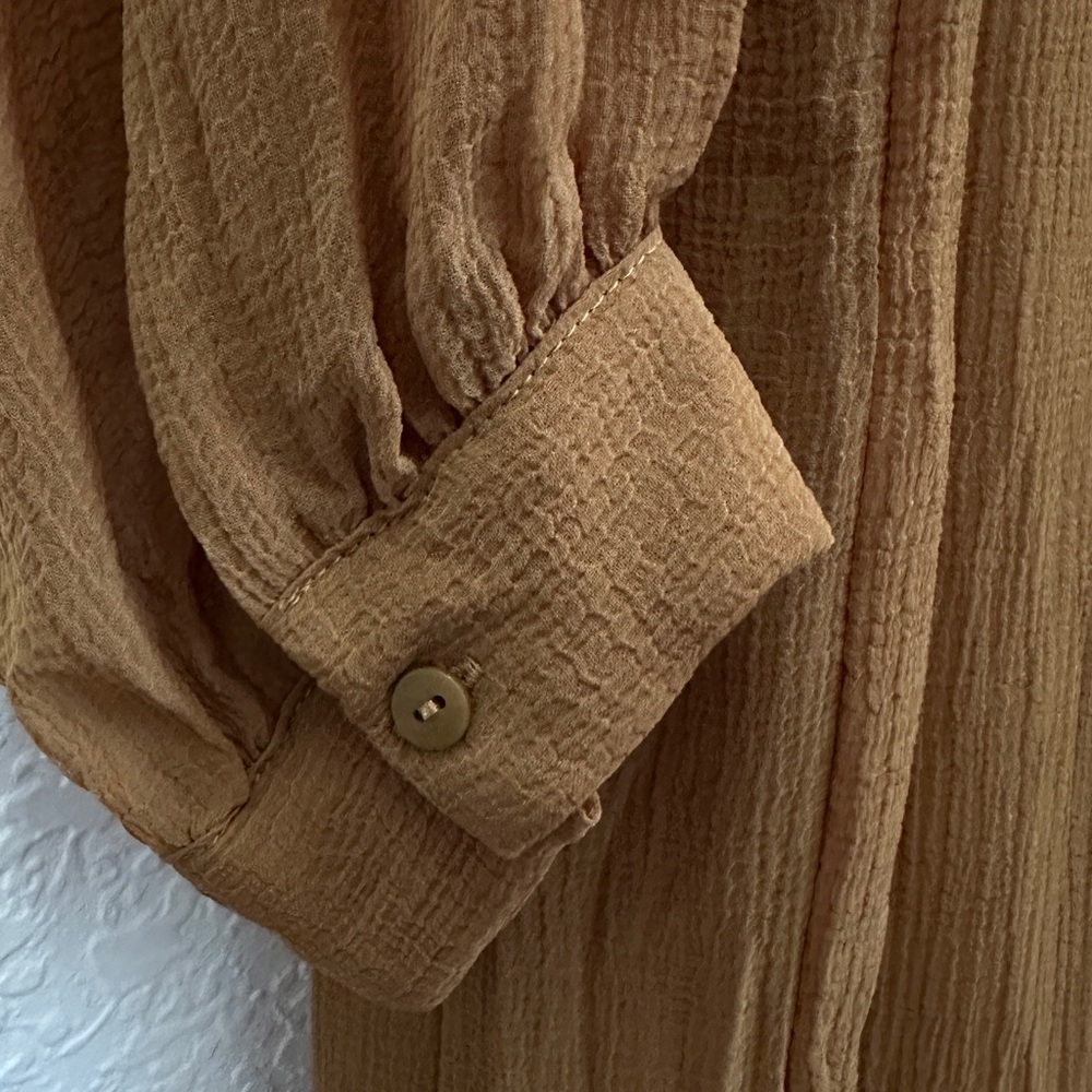 Mango Women’s Brown Polyester Loose Fit Long Sleeve Dress Size 8 - Picture 4 of 11